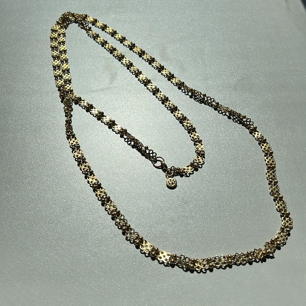 Tory Burch Gold Multi-Strand Necklace with Polished Finish
